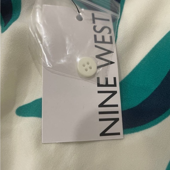 Nine West| Cream and Teal Sleeveless Dress - Picture 5 of 7